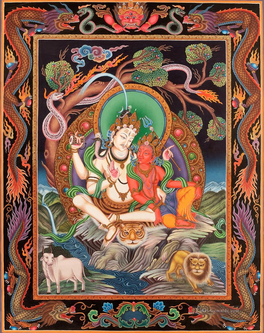Superfine Shiva Parvati tibetischen Buddhist Thangka Malerei ohne Brocade Buddhismus Ölgemälde